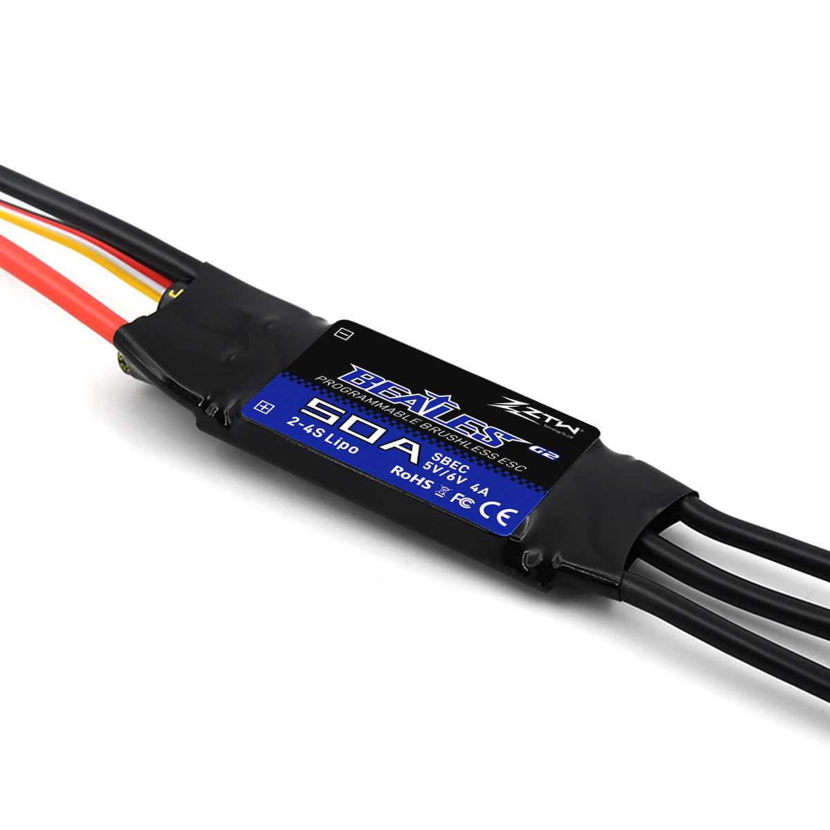 ZTW Beatles G2 50A ESC 2-4S SBEC 5V/6V 4A Speed Control For RC Airplane Aircraft Fixed-Wing - Image 2