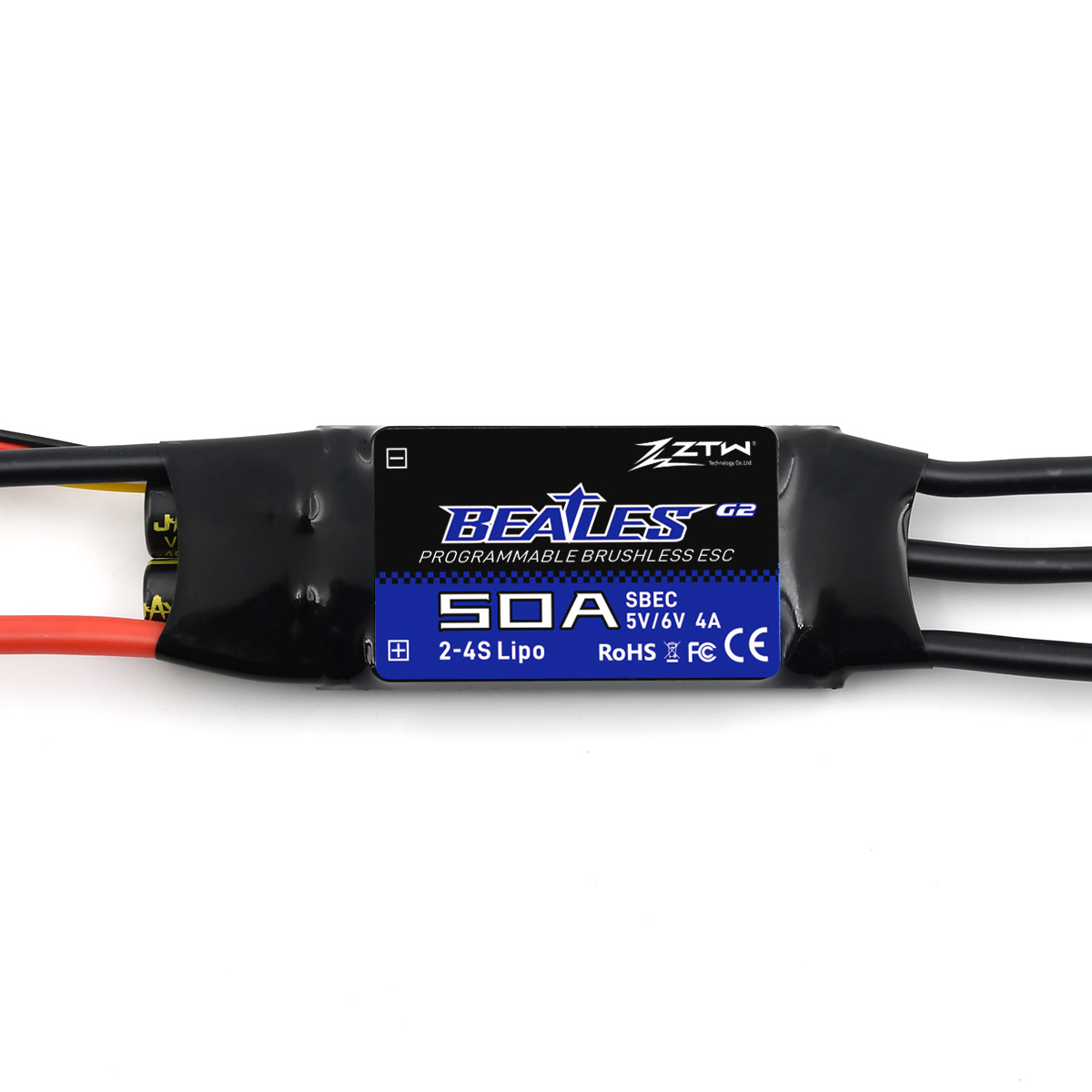 ZTW Beatles G2 50A ESC 2-4S SBEC 5V/6V 4A Speed Control For RC Airplane Aircraft Fixed-Wing - Image 3