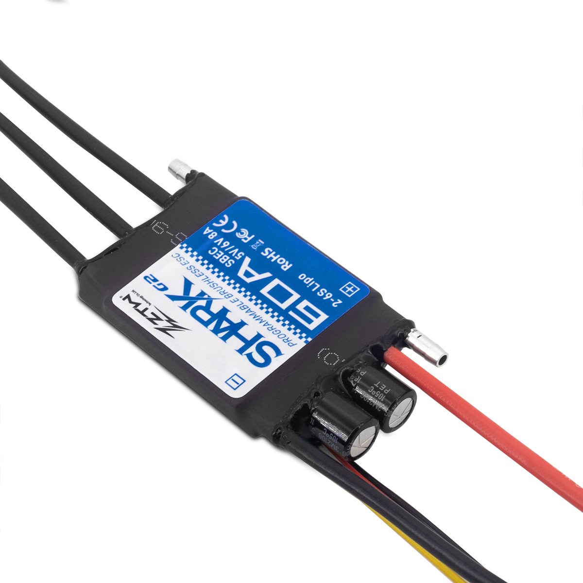 ZTW Shark G2 60A ESC 2-6S SBEC 5V/6V 8A Bidirectional Waterproof Speed Controller for RC Boat Marine - Image 2