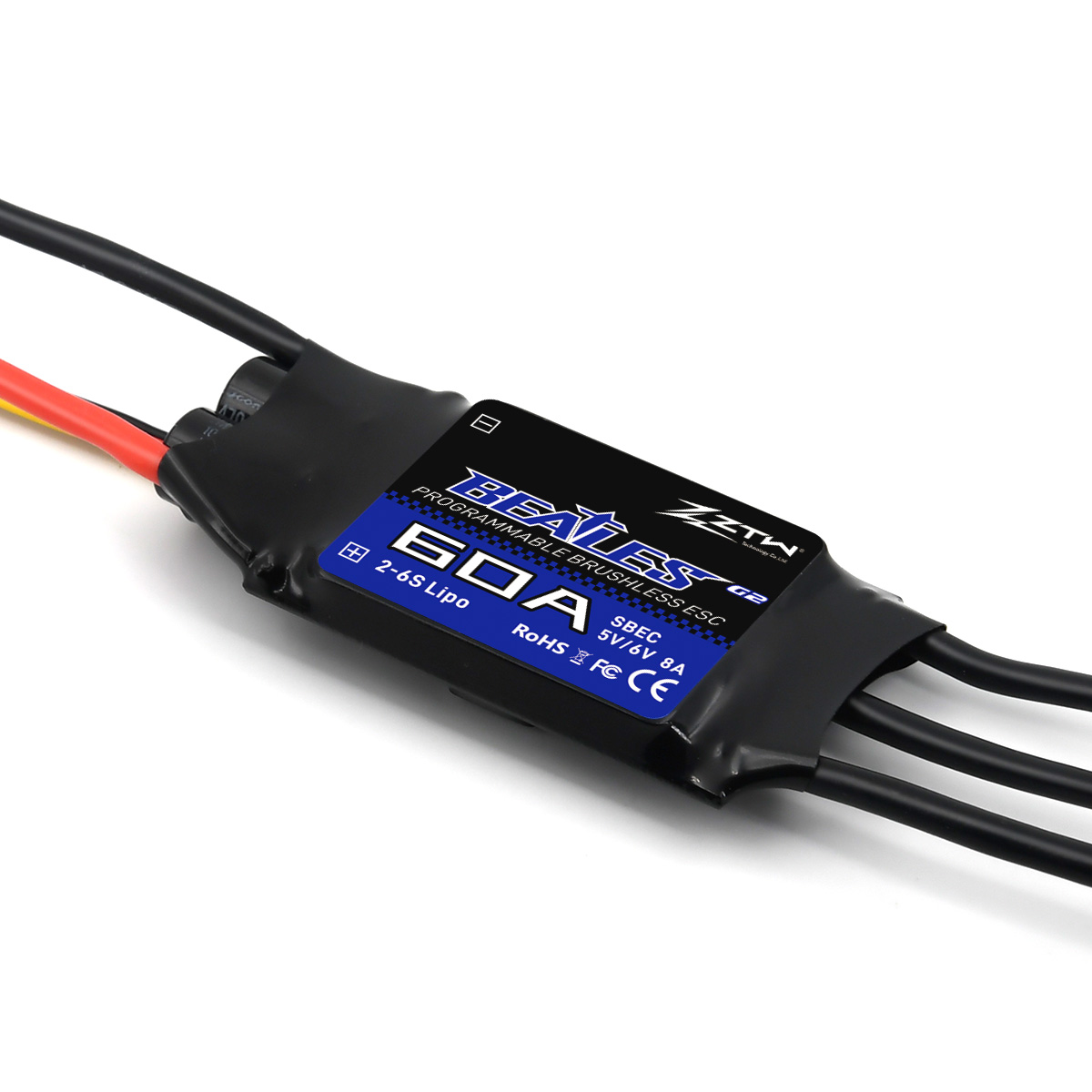 ZTW Beatles G2 60A ESC 2-6S SBEC 5V/6V 8A Speed Control For RC Airplane Aircraft Fixed-Wing - Image 2