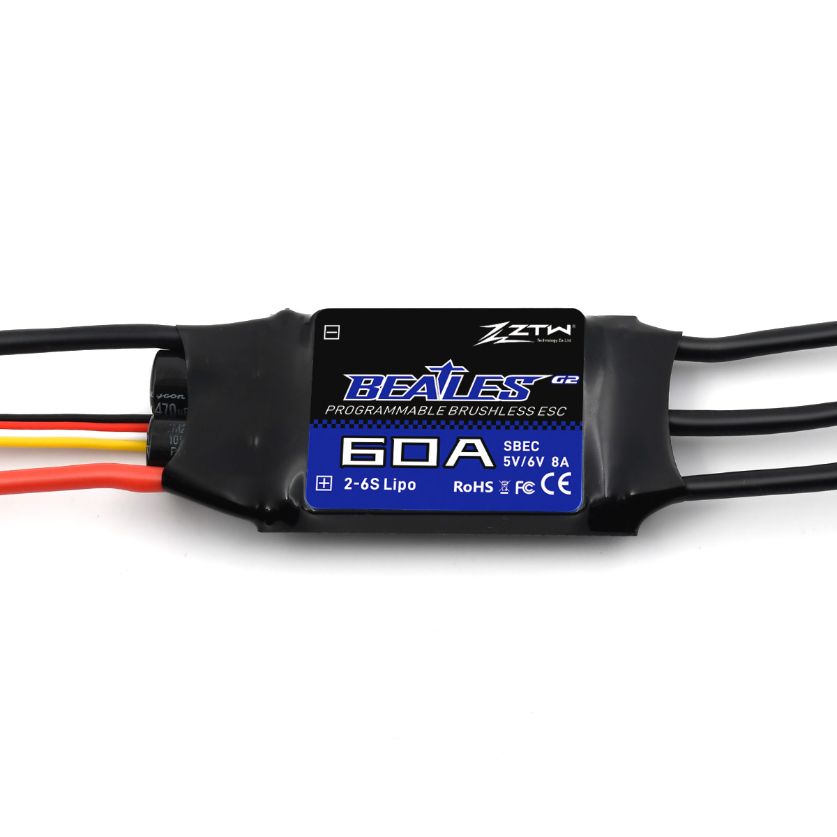 ZTW Beatles G2 60A ESC 2-6S SBEC 5V/6V 8A Speed Control For RC Airplane Aircraft Fixed-Wing - Image 3