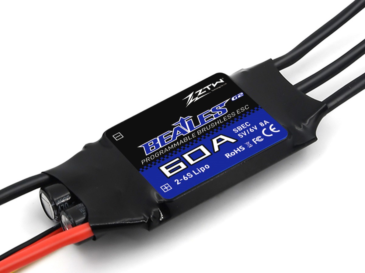 ZTW Beatles G2 60A ESC 2-6S SBEC 5V/6V 8A Speed Control For RC Airplane Aircraft Fixed-Wing