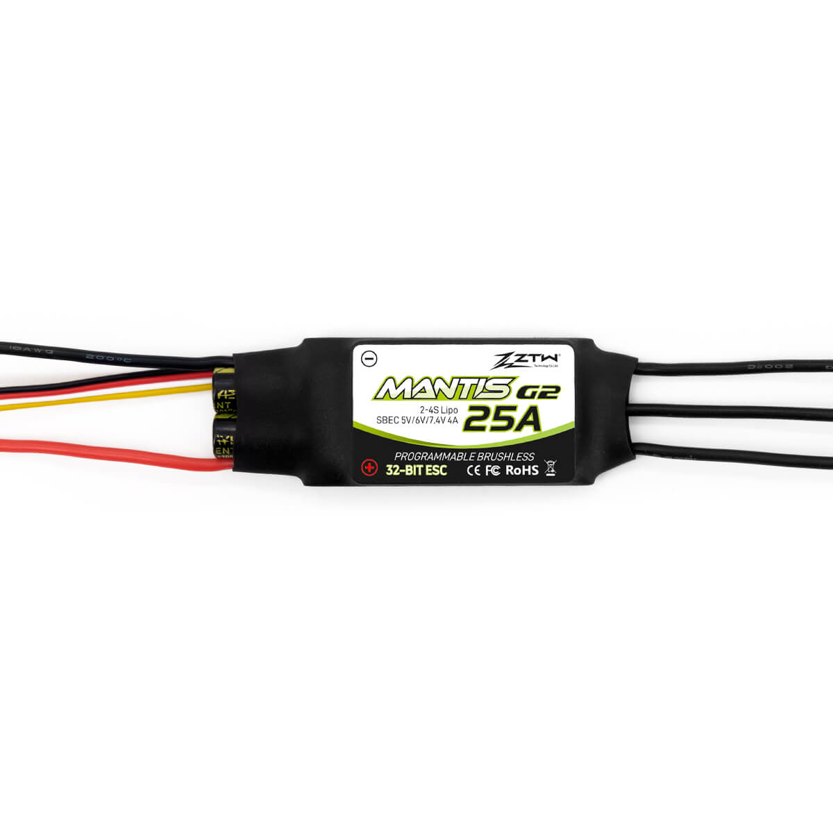 ZTW Mantis G2 25A ESC 2-4S SBEC 5V/6V/7.4V Adjustable 4A for RC Airplane Aircraft Fixed-Wing - Image 2
