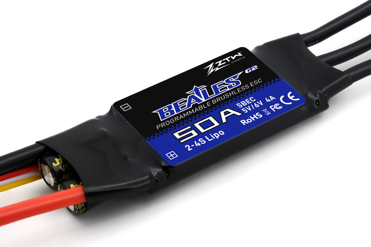 ZTW Beatles G2 50A ESC 2-4S SBEC 5V/6V 4A Speed Control For RC Airplane Aircraft Fixed-Wing