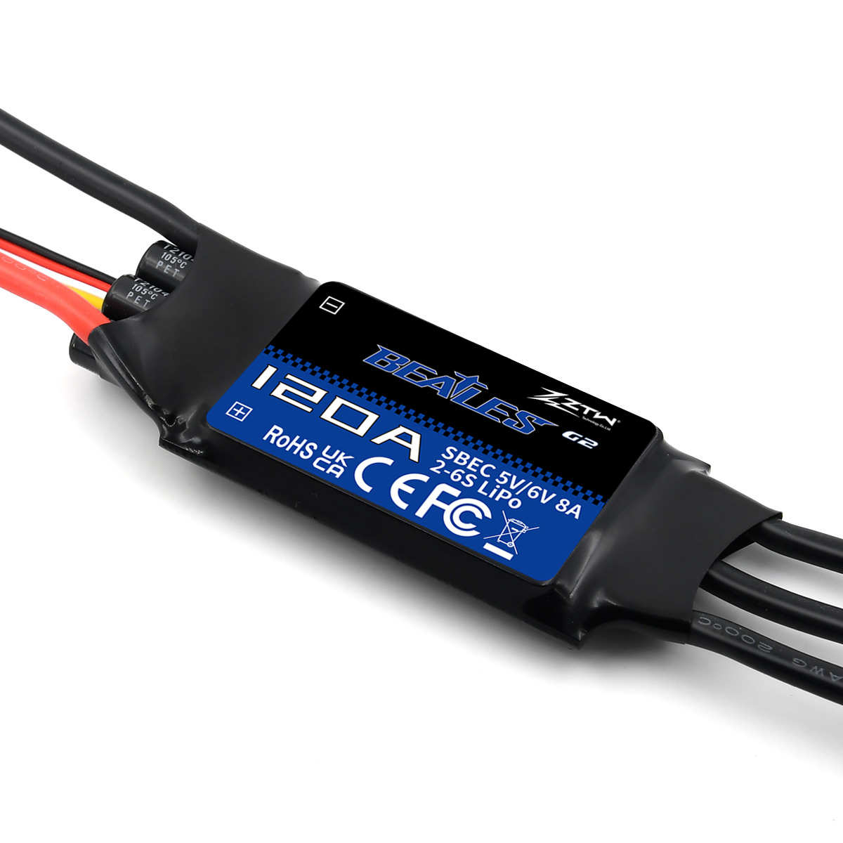 ZTW Beatles G2 120A ESC 2-6S SBEC 5V/6V 8A Speed Control for RC Airplane Aircraft Fixed-Wing - Image 2