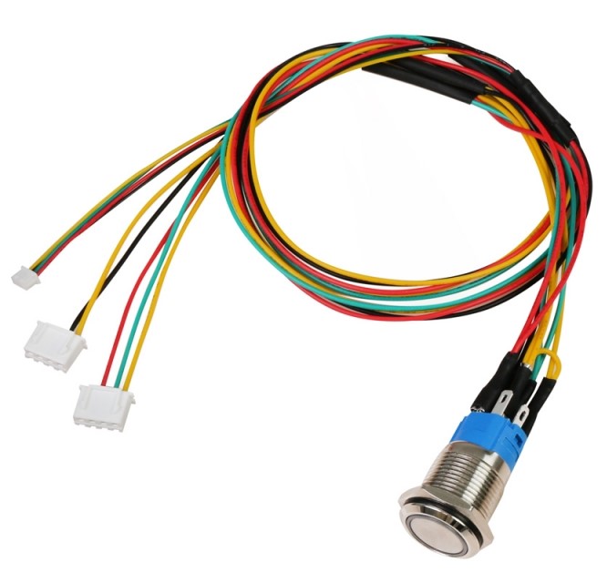 RGB Matel Push Button with Cable – Panel Mount 16mm – Oz Robotics
