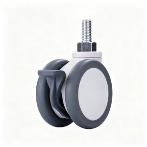 3" Medical Caster Wheel 75mm Silent TPE with Brake M12 Stem Heavy Duty