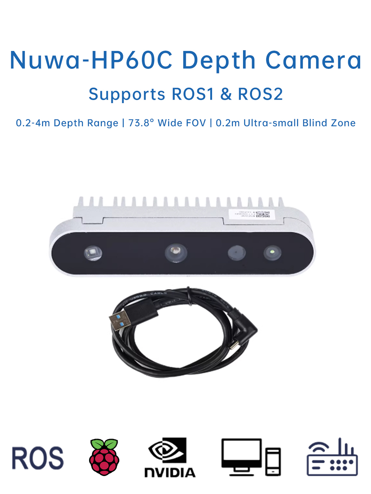 Nuwa-HP60C RGB 3D Depth Camera Structured Light Imaging USB 2.0 FOV 73.8° 0.2-4M. - Image 2